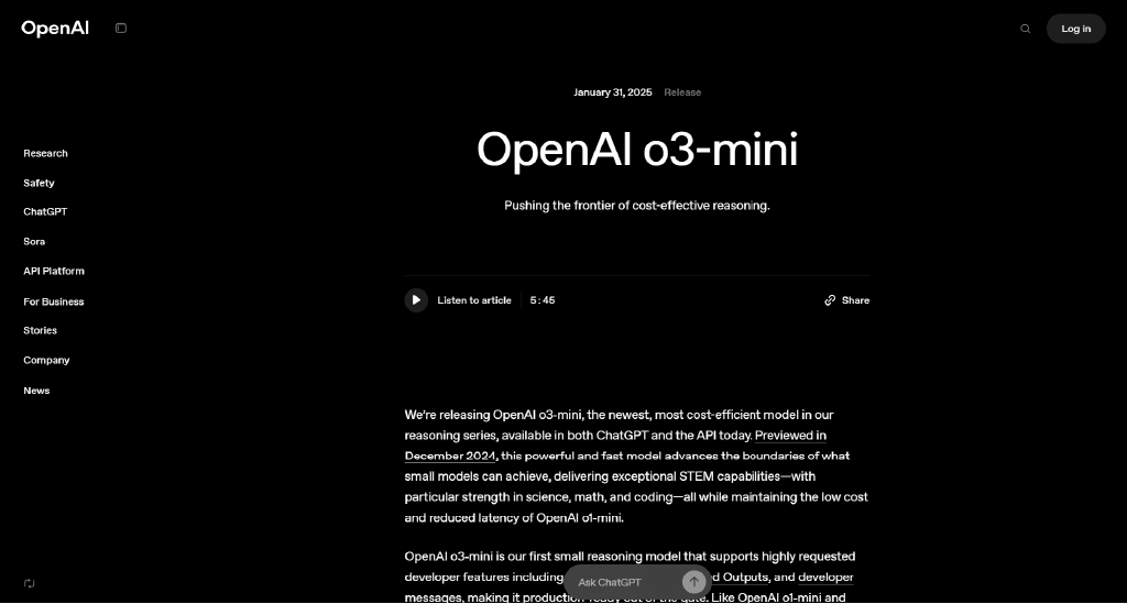 OpenAI o3-mini